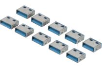 10 USB Port Blockers for USB Type A connector KeyCode BLUE - 10