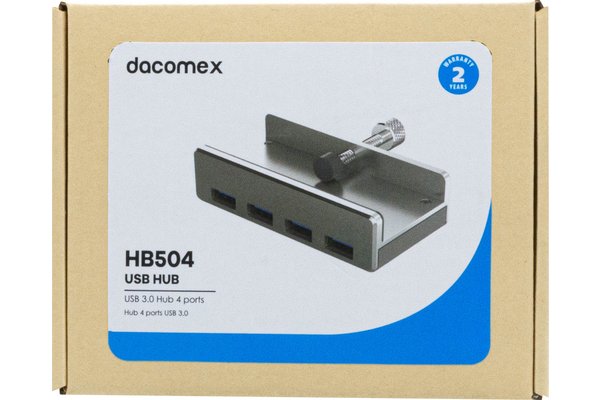 DACOMEX HB504 USB 3.0 Hub 4 ports Aluminum Clip mode
