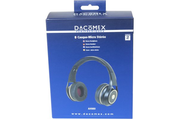 DACOMEX Casque-Micro AH980 St&eacute;r&eacute;o Pliable Jack 3.5 mm 4 points