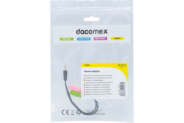 DACOMEX Microphone and headset to 3.5mm jack adapter