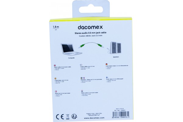 DACOMEX Cordon st&eacute;r&eacute;o jack 3.5 mm - 1,8 m