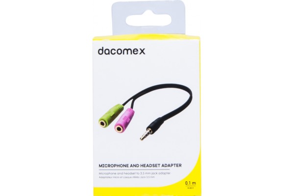 DACOMEX Adaptateur micro et casque st&eacute;r&eacute;o jack 3.5 mm