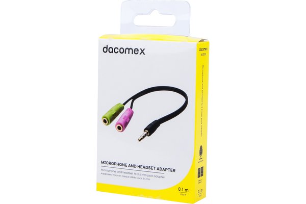 DACOMEX Adaptateur micro et casque stéréo jack 3.5 mm DACOMEX