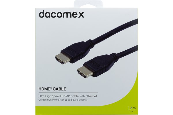 DACOMEX Cordon HDMI Ultra HighSpeed avec Ethernet - 1,8 m