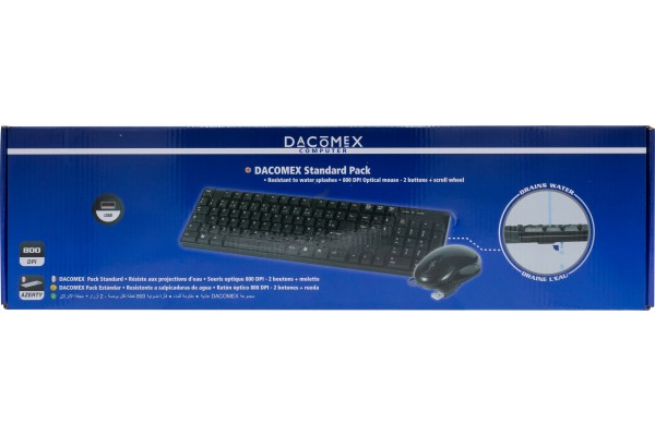 DACOMEX Pack Clavier &amp; souris KM150-U USB noir