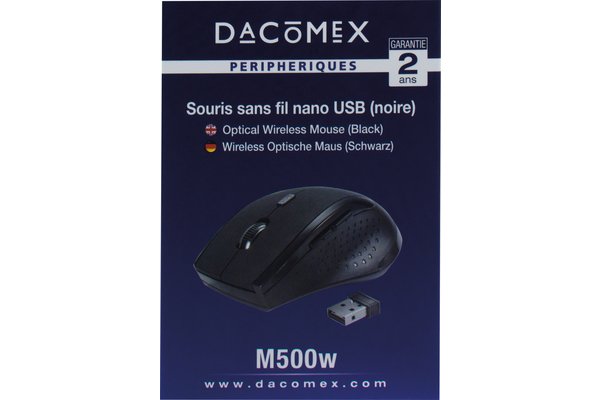DACOMEX Souris M500-W sans fil noire