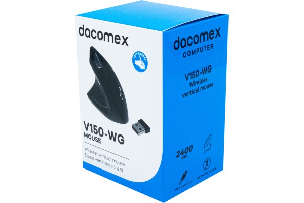 DACOMEX Souris verticale gaucher V150-WG sans fil noire