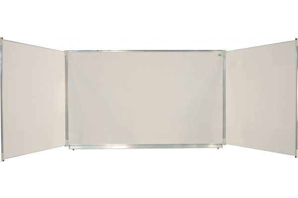 Tableau émail triptyque classic 120x200 cm blanc projection + volets feutre