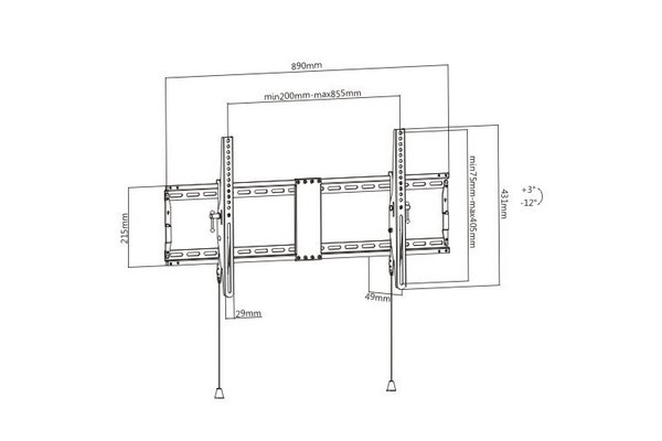 Tilting wall mount for displays 43-90