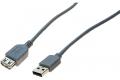 DACOMEX Sachet rallonge USB 2.0 Type-A / Type A grise - 2 m